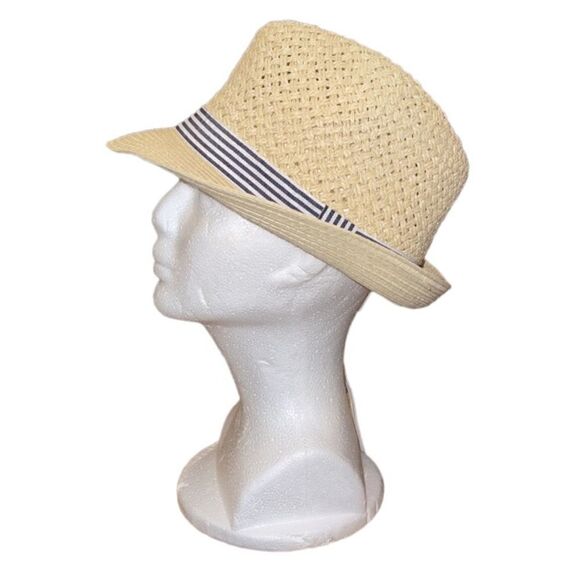 NWT INC International Concepts fedora blue white ribbon hat - Picture 2 of 5